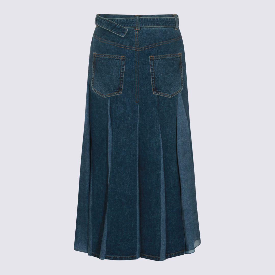 Sacai Skirts - Blue | d64c5d58260272188ebb575b4649c630e717bb50