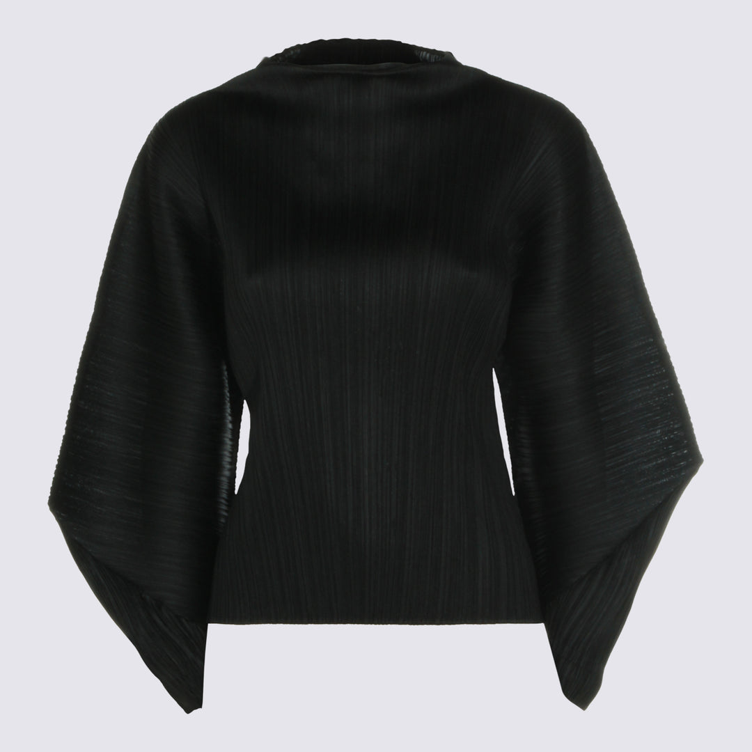 Pleats Please Issey Miyake Top - Blacks and greys | 88a467434f316a4074ccb7278f48f7c22a53b167