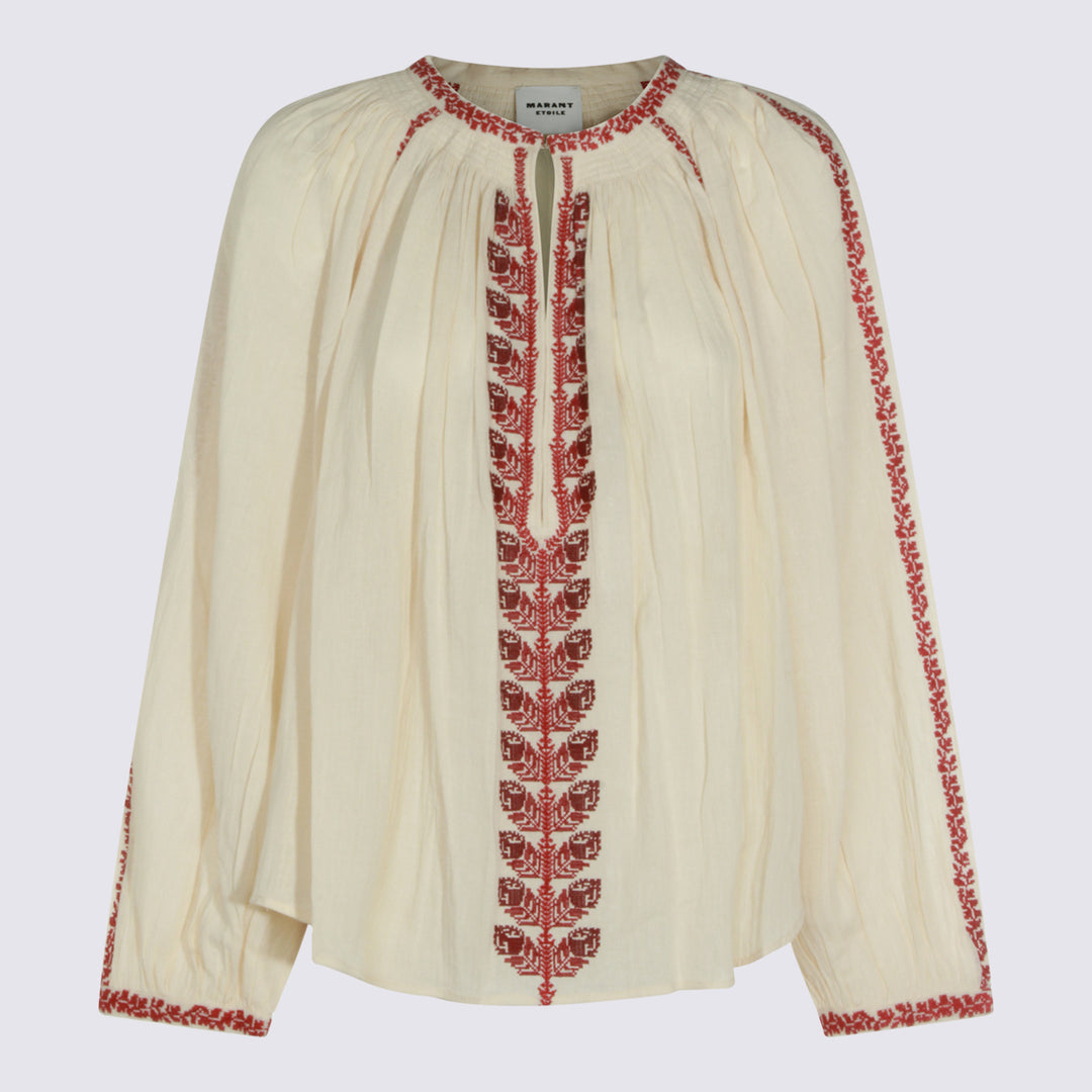 Marant Etoile Top - BEIGE/RED | 756d5a28b0d7ecd3b32be7ed80d0cf5fd57e244a