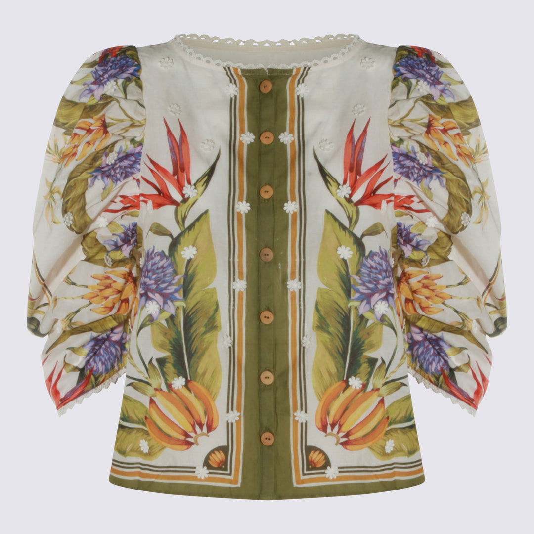 Farm Rio Top - TROPICAL SCARF SAND | a63ada21b24066a561aeb58fe5c58ae159b55cf3