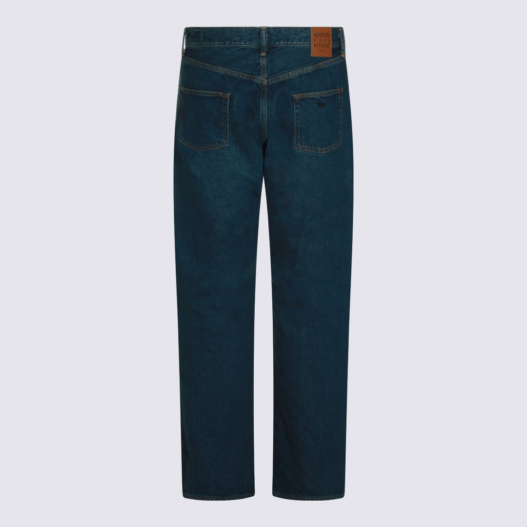Maison Kitsune' Jeans - FADED INDIGO | 32a231f305bdf240bbf49abf8fcc65f1aeaea28c