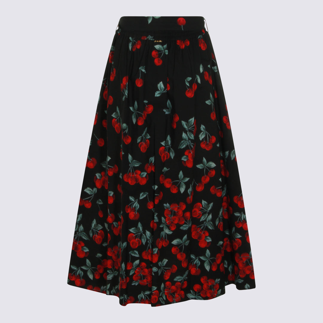 Twin-Set Skirts - CHERRIES BLACK/RED | f524fc158ae8c6b19654fa8f1e09ea7dcd306c67