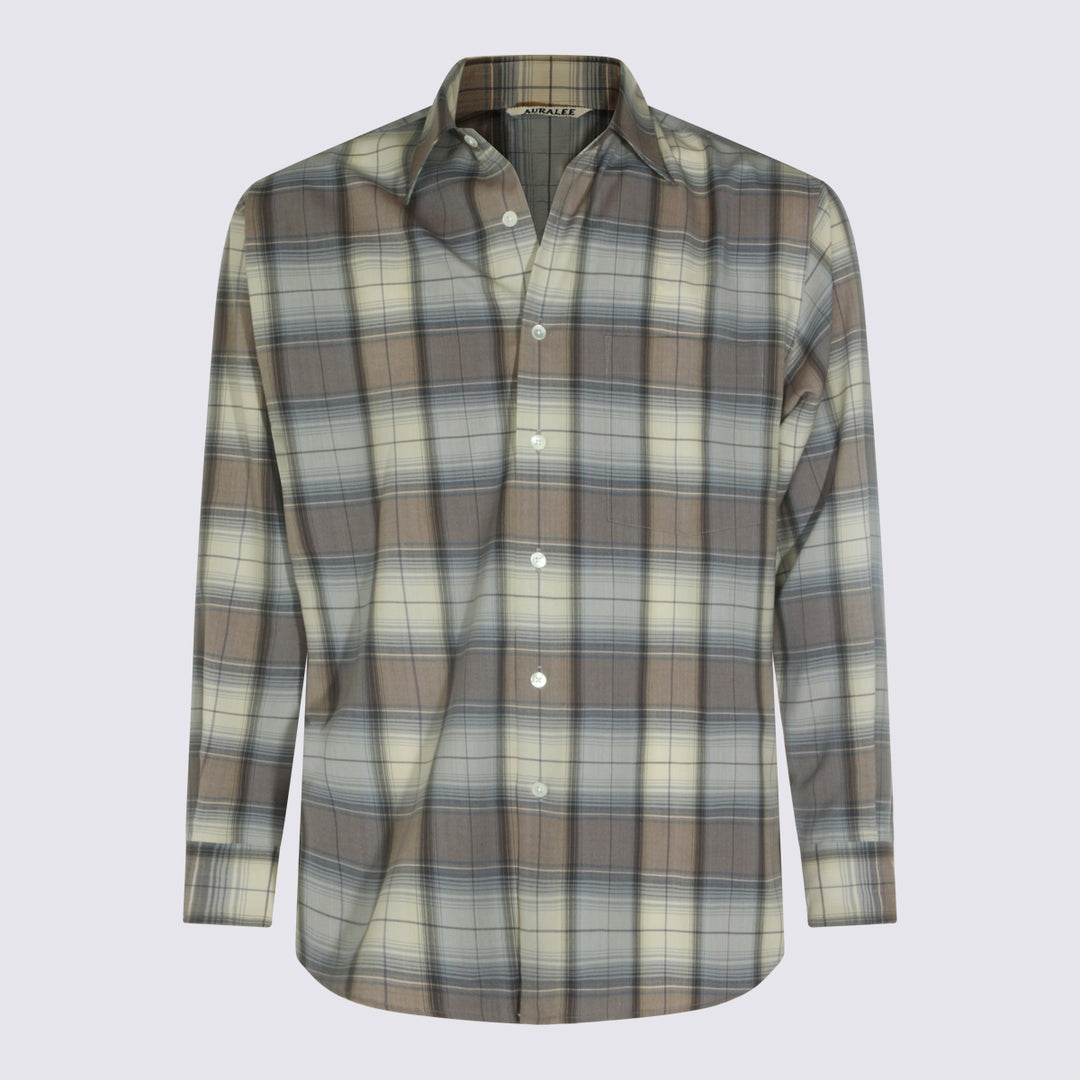 Auralee Shirts - BLUE GRAY CHECK | e8eb029b90b926507b2cba4c16e2c086a1602a92