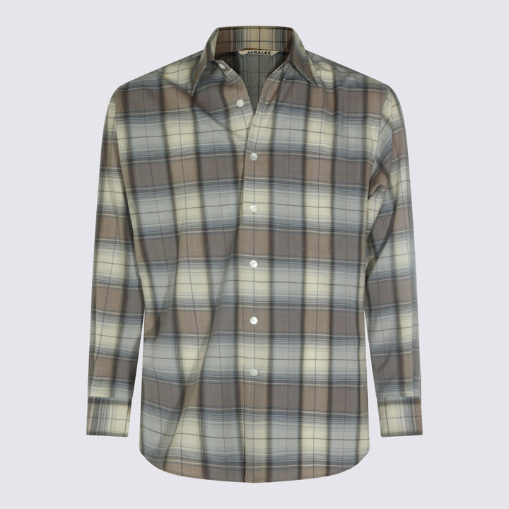 Auralee Shirts - BLUE GRAY CHECK | e8eb029b90b926507b2cba4c16e2c086a1602a92