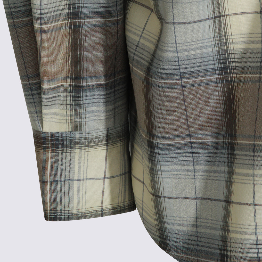 Auralee Shirts - BLUE GRAY CHECK | b26392a4c91a18b908ad9c4c7f9bd6c83001d1c1