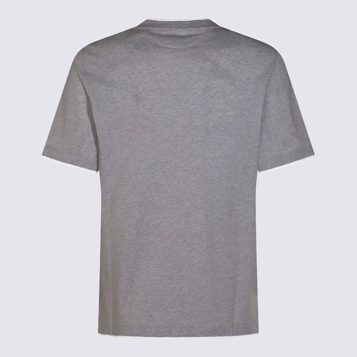 Brunello Cucinelli T-shirts and Polos - GRIGIO MEDIO + OFF WHITE | 4c467a2fae99a0e84a97e7fb058cacb028ac425e