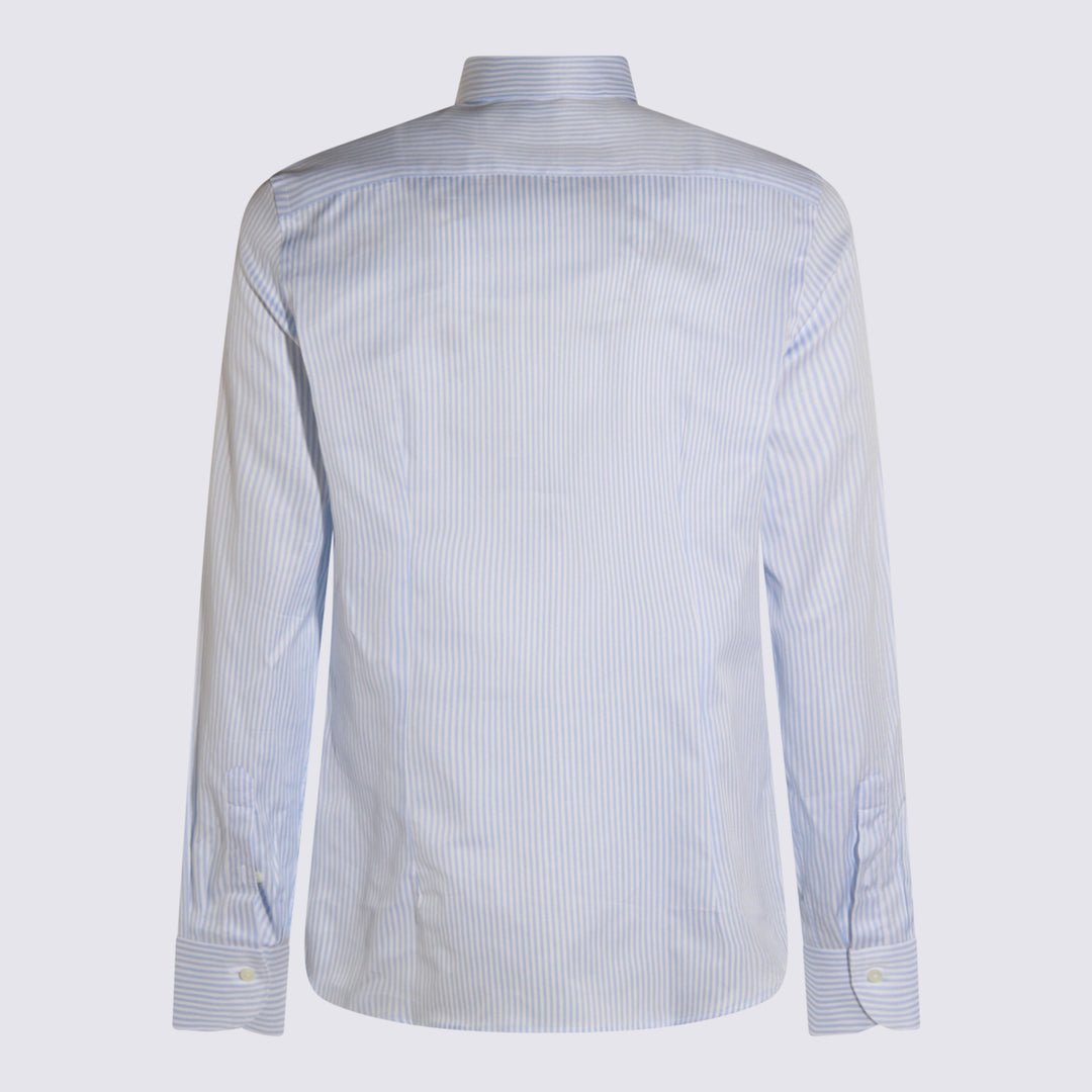 Canali Shirts - White-Blue | 9cd15a0886df91987809f2d9b979cd940f6637b6