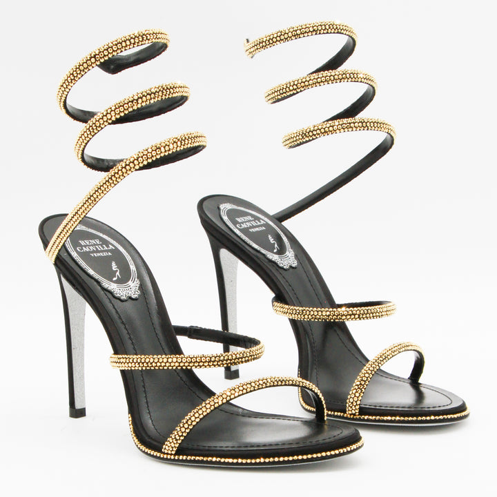 René Caovilla Sandals - GOLD/BLACK | b367cdc0b2a3707c06bc580cb3d8171ebd54280d
