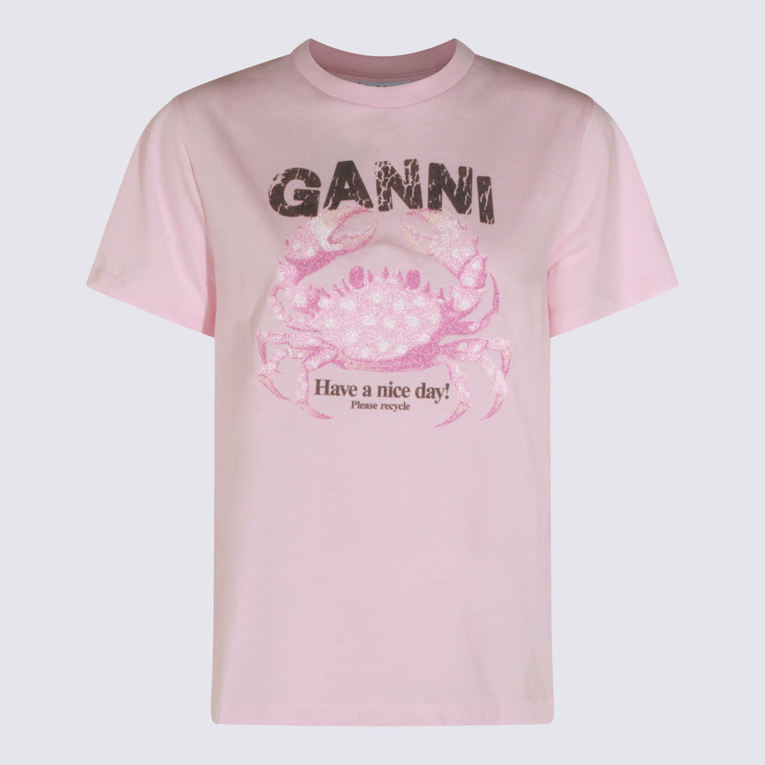 Ganni T-shirts and Polos - CHALK PINK | efc3fdc9b9834ca397697d3c3f0d5e0ec5defc75