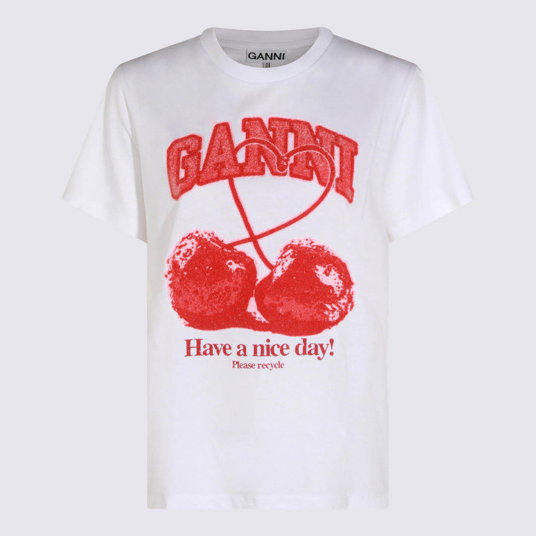 Ganni T-shirts and Polos - Bright White | 2d4ec72721a921f79d602471cb315233cd4058b7