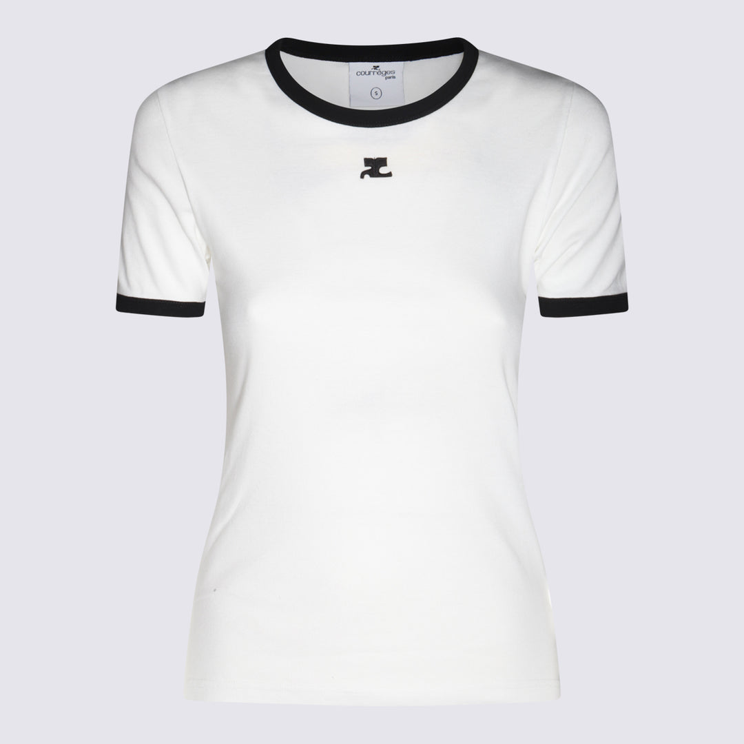 Courreges T-shirts and Polos - White/black | b182165509317036f4b326eed2caeae876d7d746