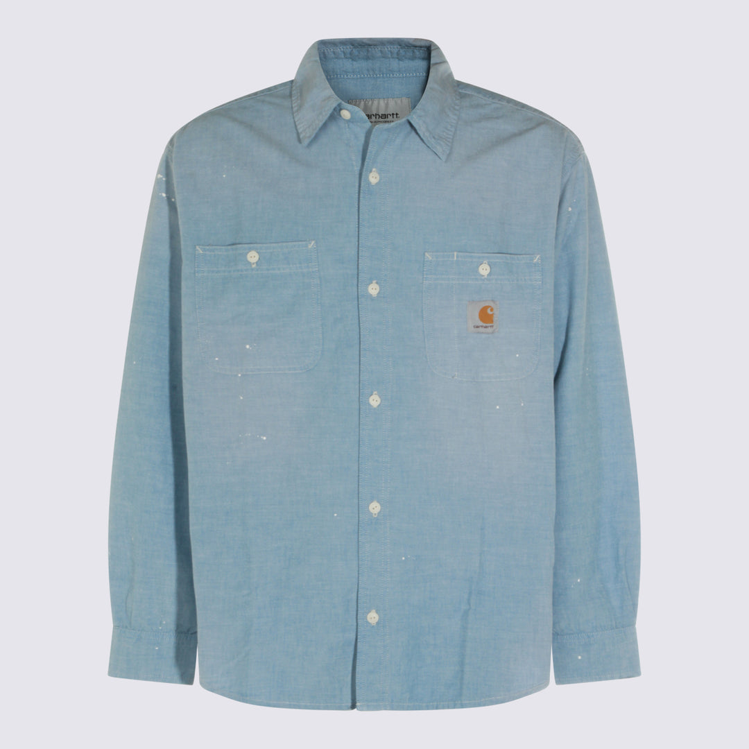 Carhartt Wip Shirts - WORN USED BLUE | 283f1da9c7ef3687b1863c088df5c0878e4b75d3