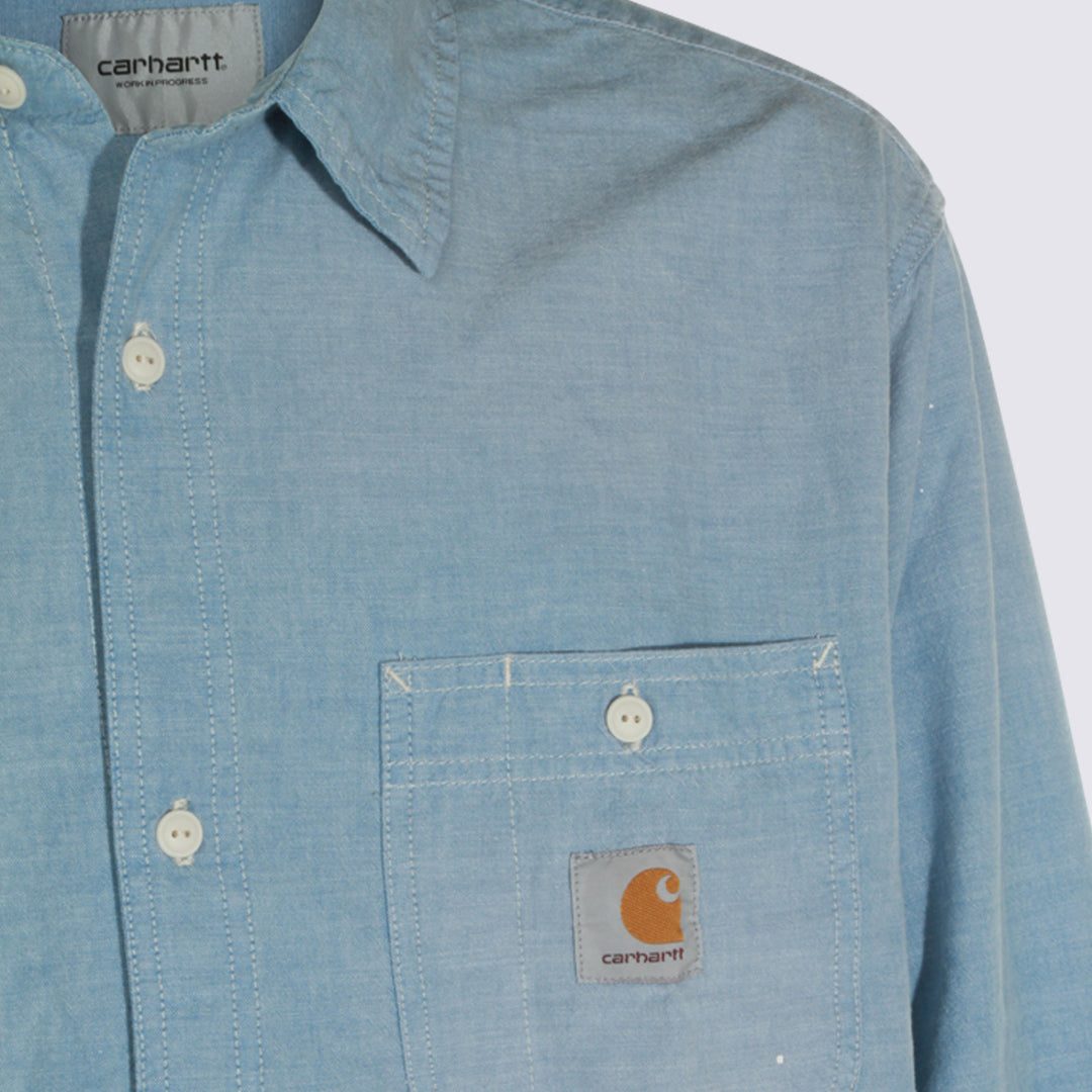 Carhartt Wip Shirts - WORN USED BLUE | be5c128747e926142553597efa5d372834136bfa
