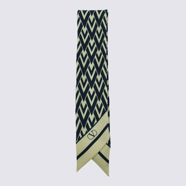 Valentino Garavani Scarfs - AVORIO/BLU NAVY | 26f9f91958a11837bc4d38ec05bfd5781ef7f2a2
