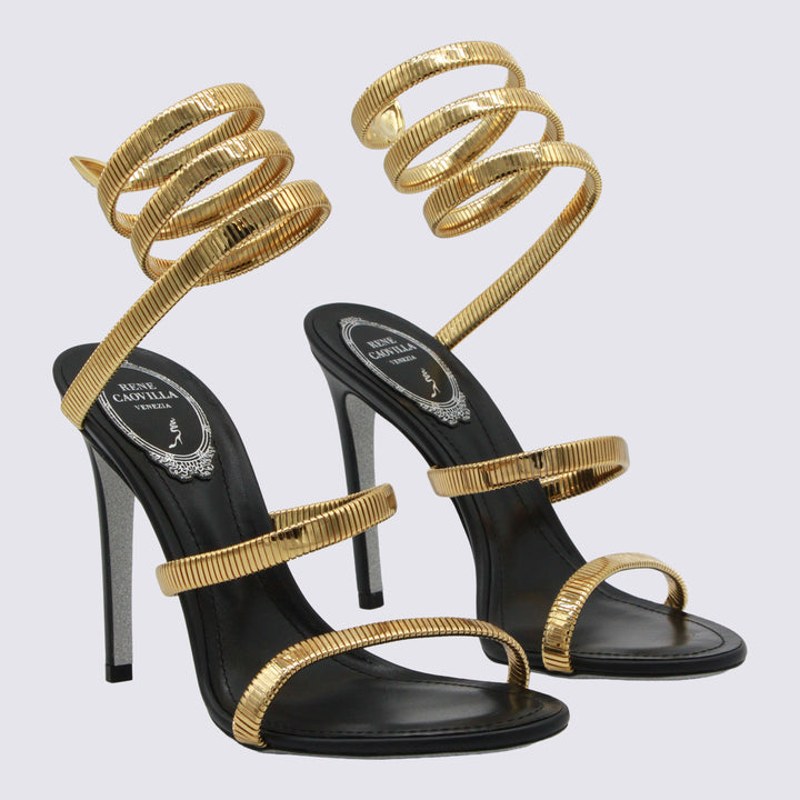 René Caovilla Sandals - Black/gold | 7af27256fa0fe1aeb2e5203297d749e579b1742b