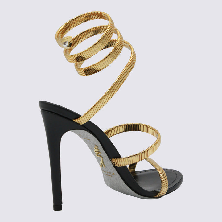 René Caovilla Sandals - Black/gold | a8a660a9023ad2712e7538611b5cd8921ff2e103