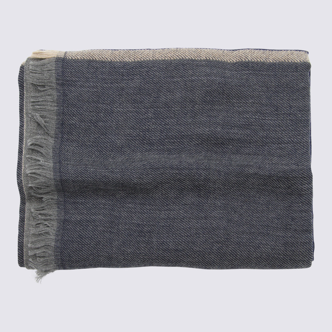 Brunello Cucinelli Scarfs - Navy | ddb01aff49cf538210f41ace50b7e793dd2f4c84