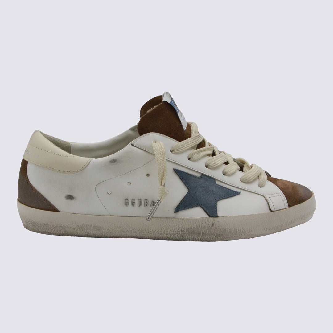 Golden Goose Sneakers - WHITE/BROWN/BLUE DENIM/CREAM | 845dd9848e2e1a73a666f6488a6fb0e785cb0481