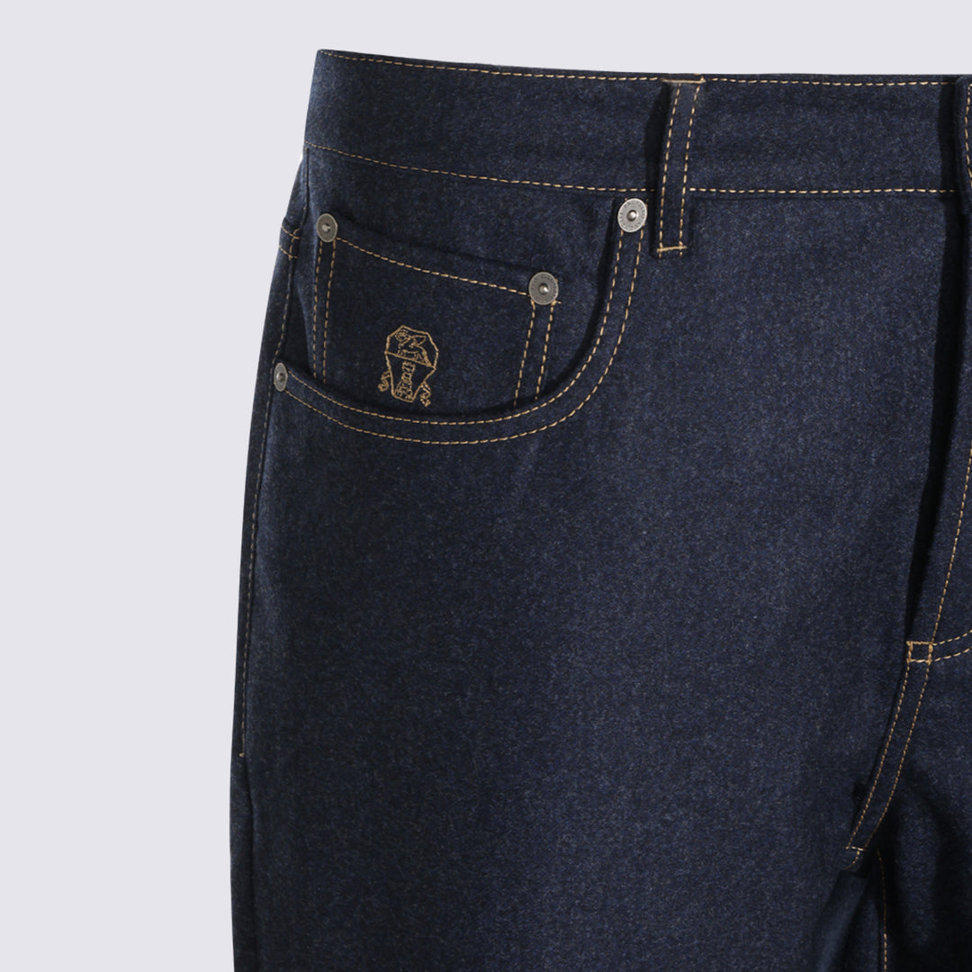 Brunello Cucinelli Trousers - Navy | 99b75e8b3ac31c77bc4729f4eec87053619abc70