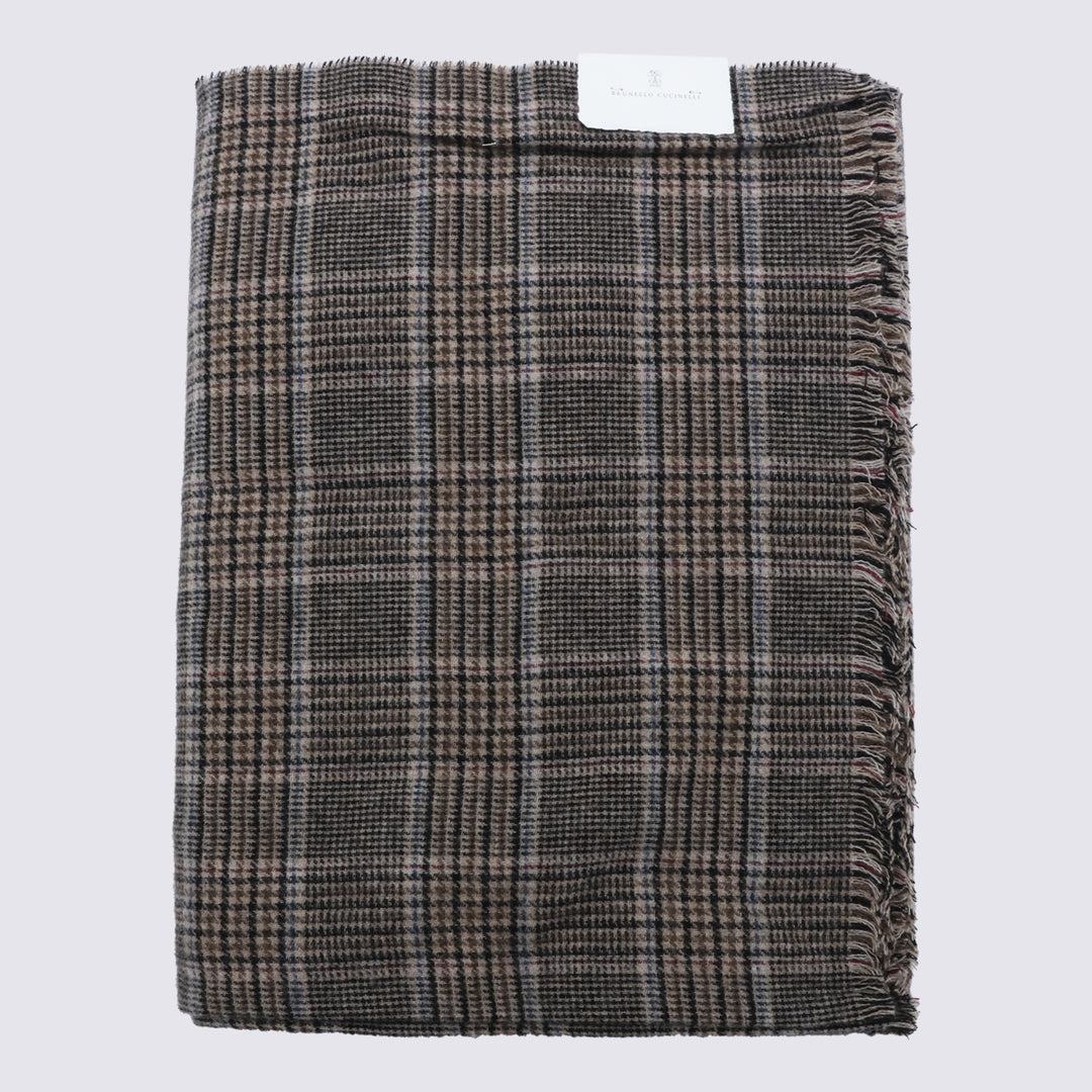 Brunello Cucinelli Scarfs - MARRONE/BLUE | 0608e8da08c575d13ea9f56fa63058ec15dc7a03