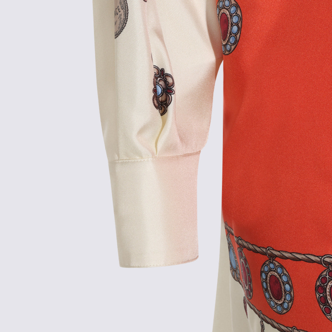Versace Dresses - ORANGE/WHITE/GOLD | a2047176365a8b0cafb5eacbf305b2d34f6c842a