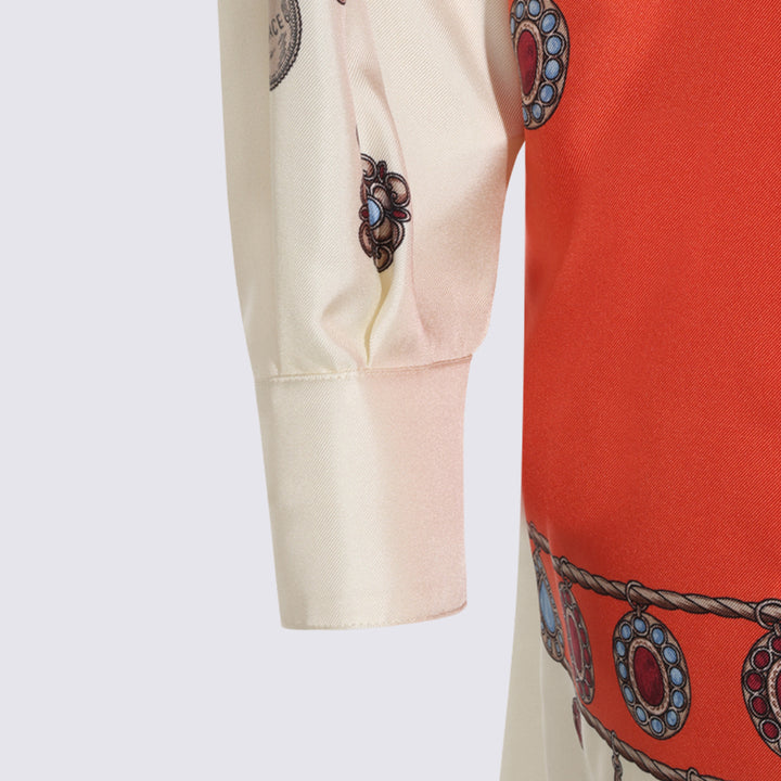 Versace Dresses - ORANGE/WHITE/GOLD | a2047176365a8b0cafb5eacbf305b2d34f6c842a