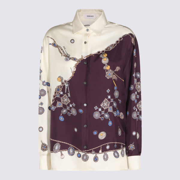 Shirts Burgundy/White/Gold