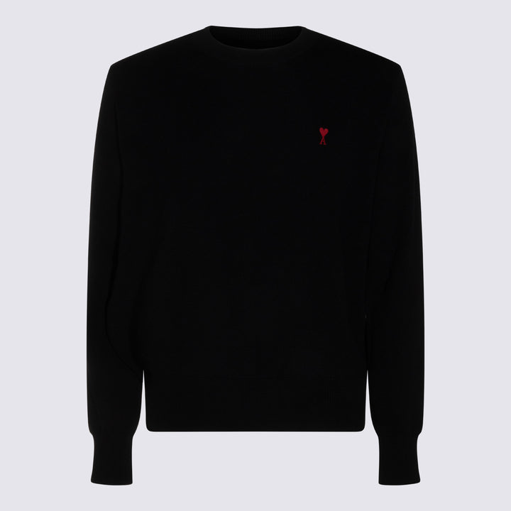 Ami Paris Sweaters - NOIR/ROUGE | 032d0fdf207a2c72212867efbc770bb7cc97a16a