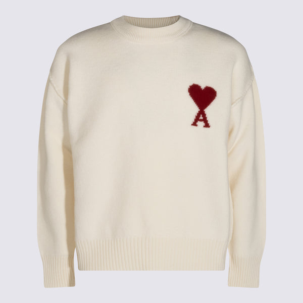 Sweaters Ecru/Rouge