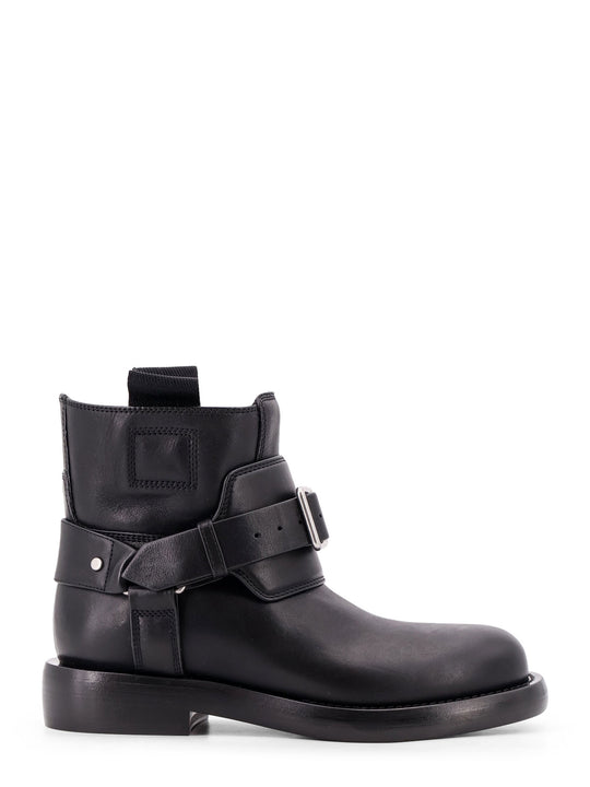 Cobble Leather Boots With Strap
