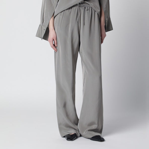 Light Grey Wide Striped Trousers