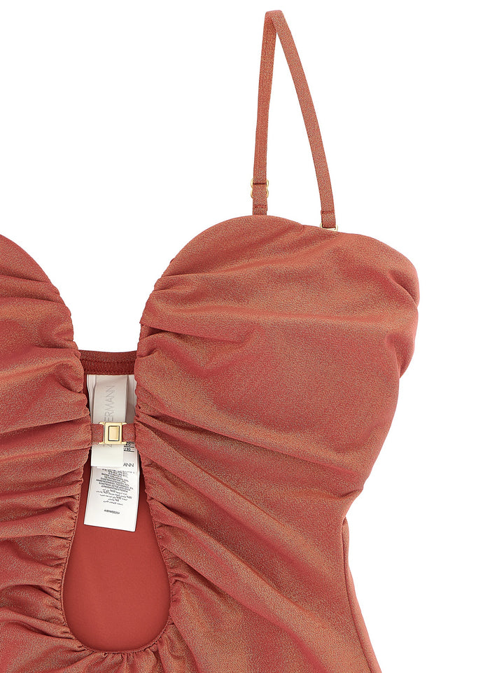 Zimmermann Rhiannon Deep Plunge Beachwear - Pink | 85cd0536471eff68f3b145d5c8bd1ea6f459bac0