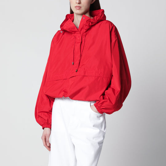 Red Windbreaker In Silk-Blend Fabric
