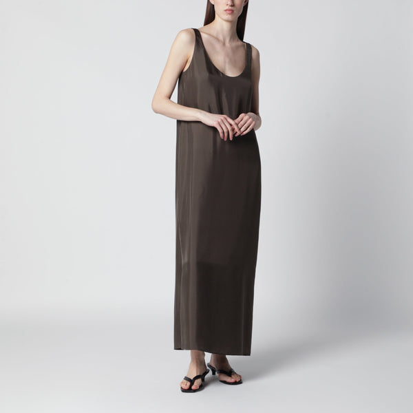 Earth-Tone Silk Dress