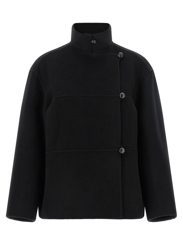 Double Wool Coat Coats And Trench Coats Black