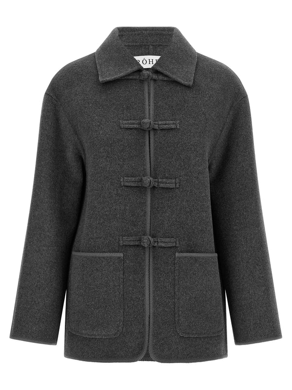 Pankou Closure Coat Coats And Trench Coats Gray