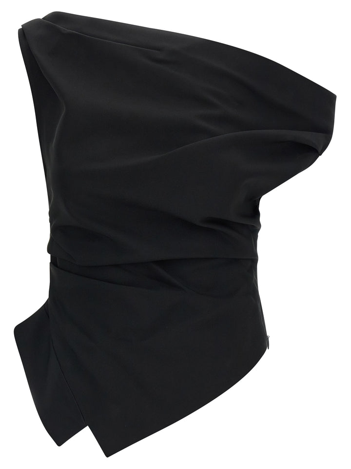 Rohe Asymmetrical Top With Draping Tops - Black | 72cc8cd3c0bf8a0d9b1e2b811ba584d3be1afc32