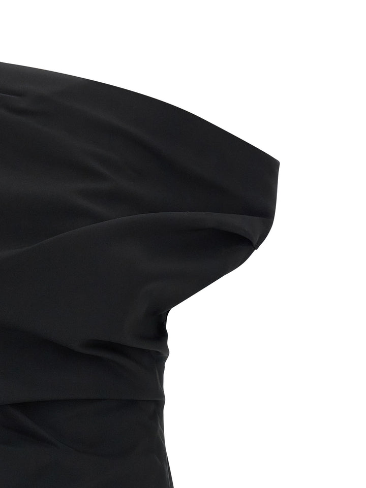 Rohe Asymmetrical Top With Draping Tops - Black | 54b5152eb9eabe23d390da927a10509e746084a7