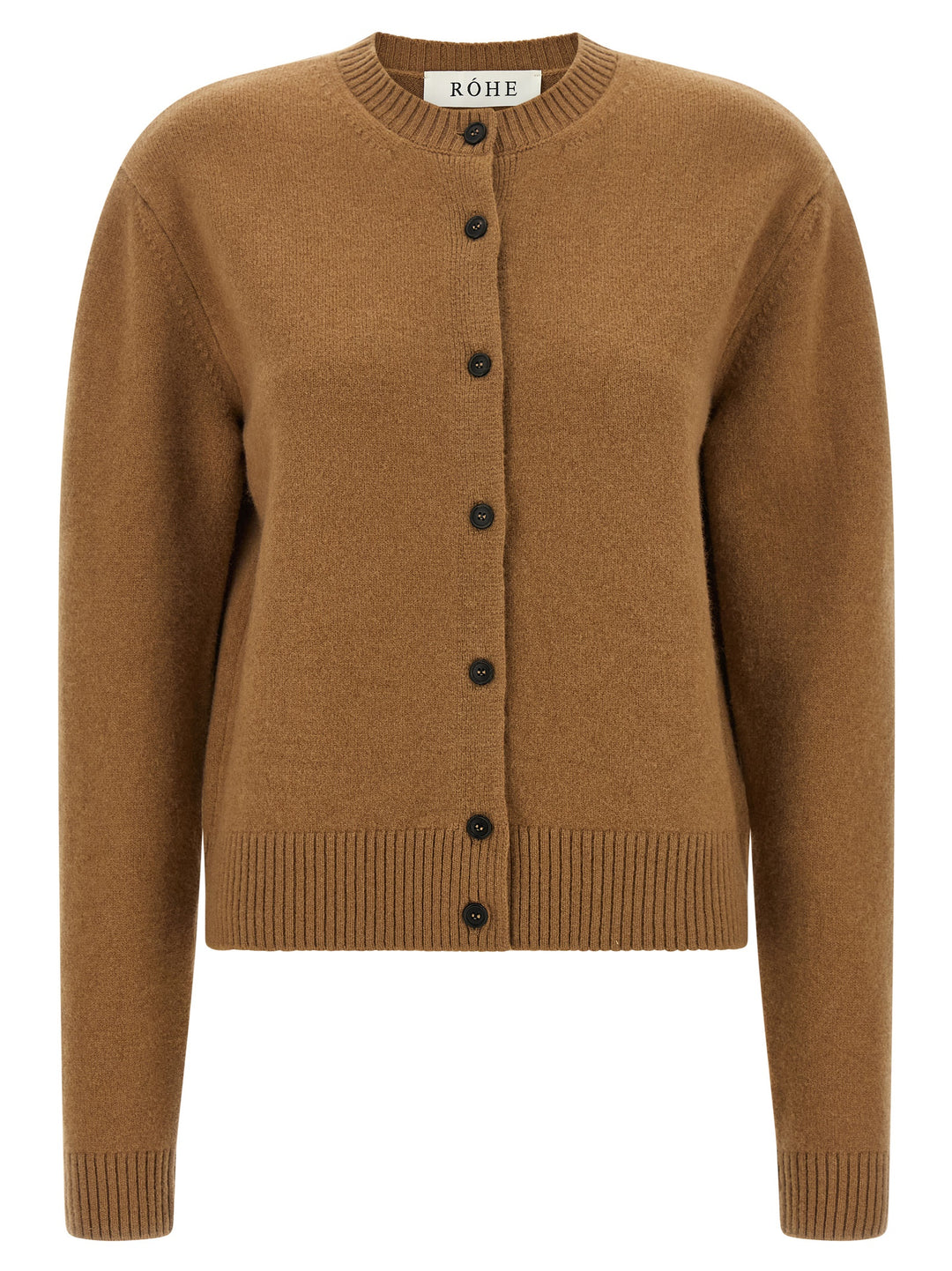 Rohe Cashmere Mixed Crew Neck Cardigan Sweaters and Cardigans - Brown | 6267cf881d6eac1b872837ab2c24bad97ade60cf