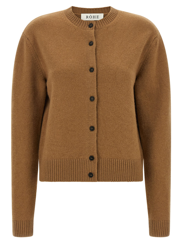 Rohe Cashmere Mixed Crew Neck Cardigan Sweaters and Cardigans - Brown | 6267cf881d6eac1b872837ab2c24bad97ade60cf