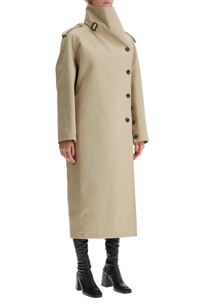 Long Trench Coat With Asymmetrical Closure