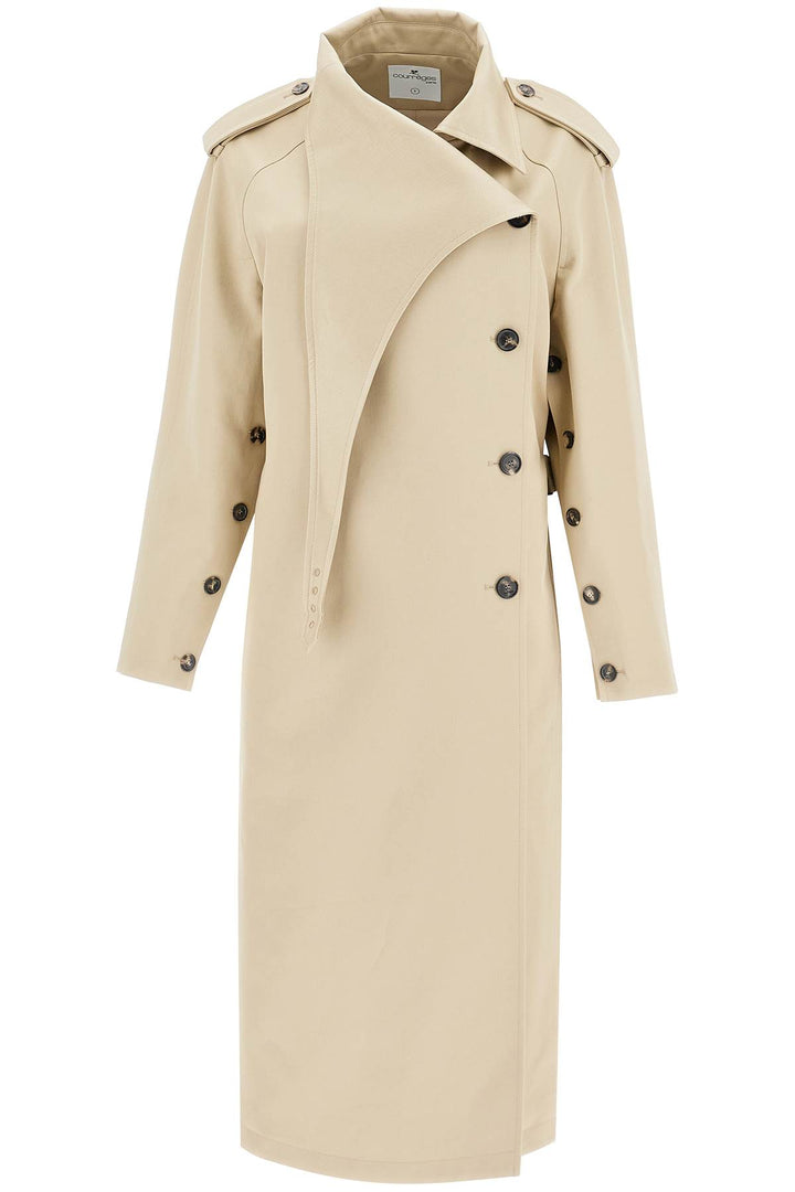 Long Trench Coat With Asymmetrical Closure