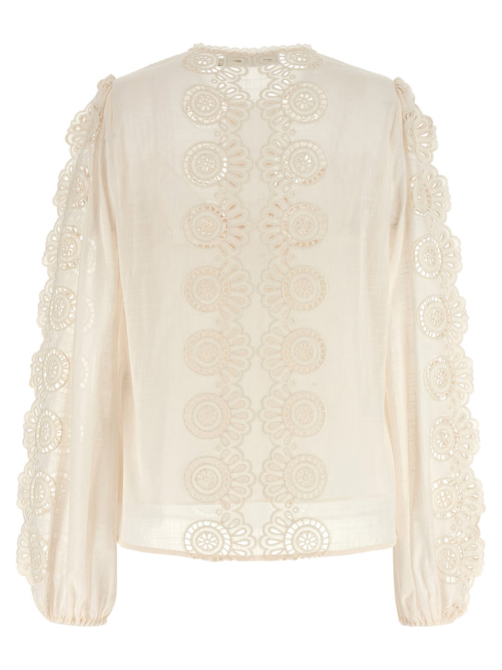 Zimmermann Lucky Shirt and Blouse - White | 3a1d56454a996fc4b0025b9ba5406b75107f9bc5