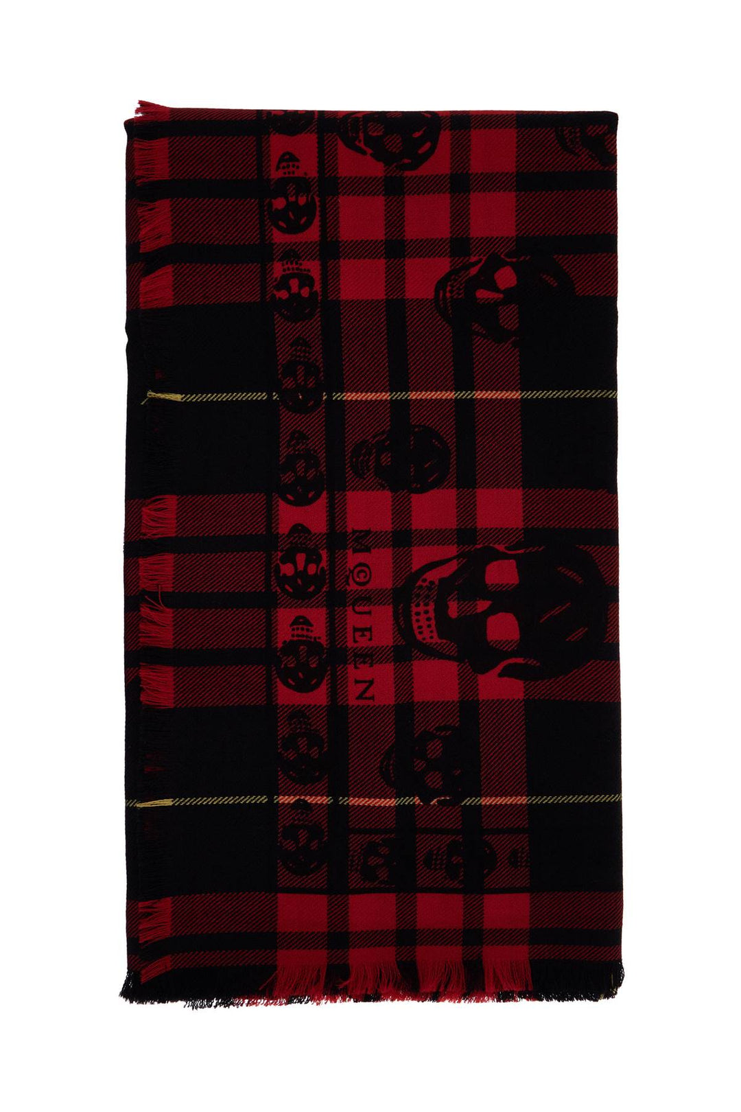 Sciarpa Skull In Lana Tartan