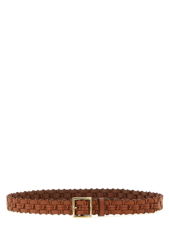 Braided Leather Belt Belts Brown