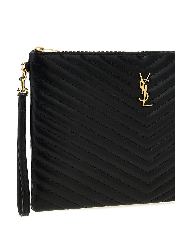 Saint Laurent Cassandre Clutch - Black | 904c9816e496af538fbfe93c768dc04a2d5afcd9
