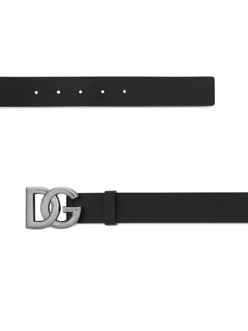 Leather belt with DG logo buckle