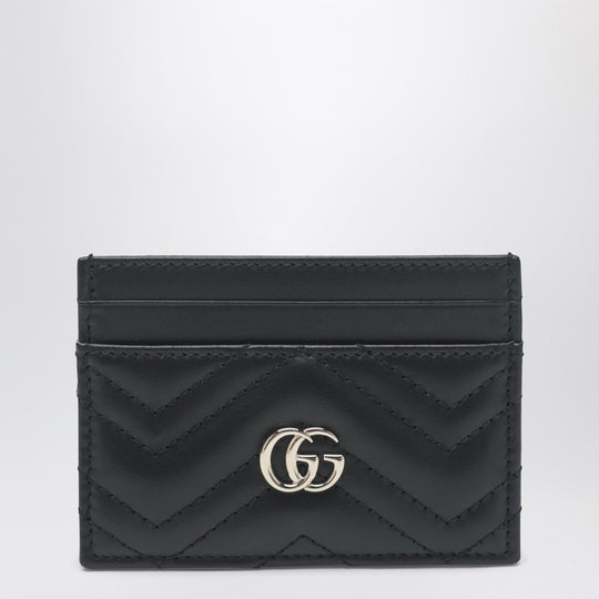Gg Marmont Card Holder Black/Gold