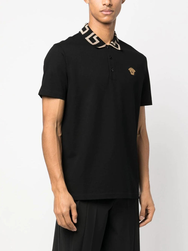 Greca polo shirt with short sleeves