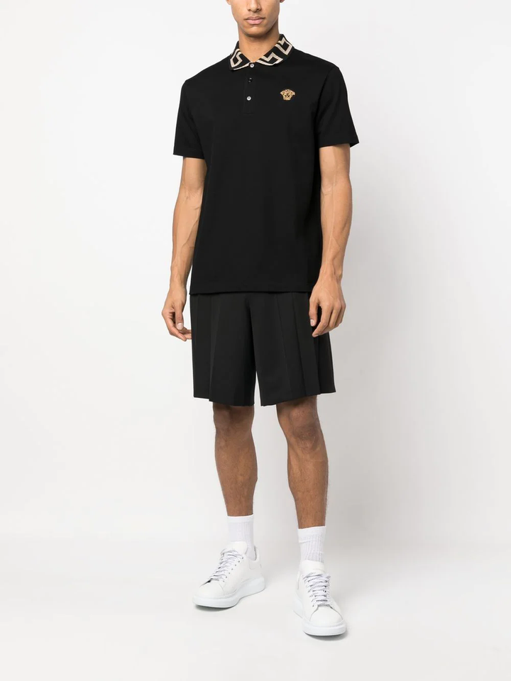 Greca polo shirt with short sleeves